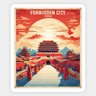 Forbidden City China Vintage Travel Poster Tourism Sticker